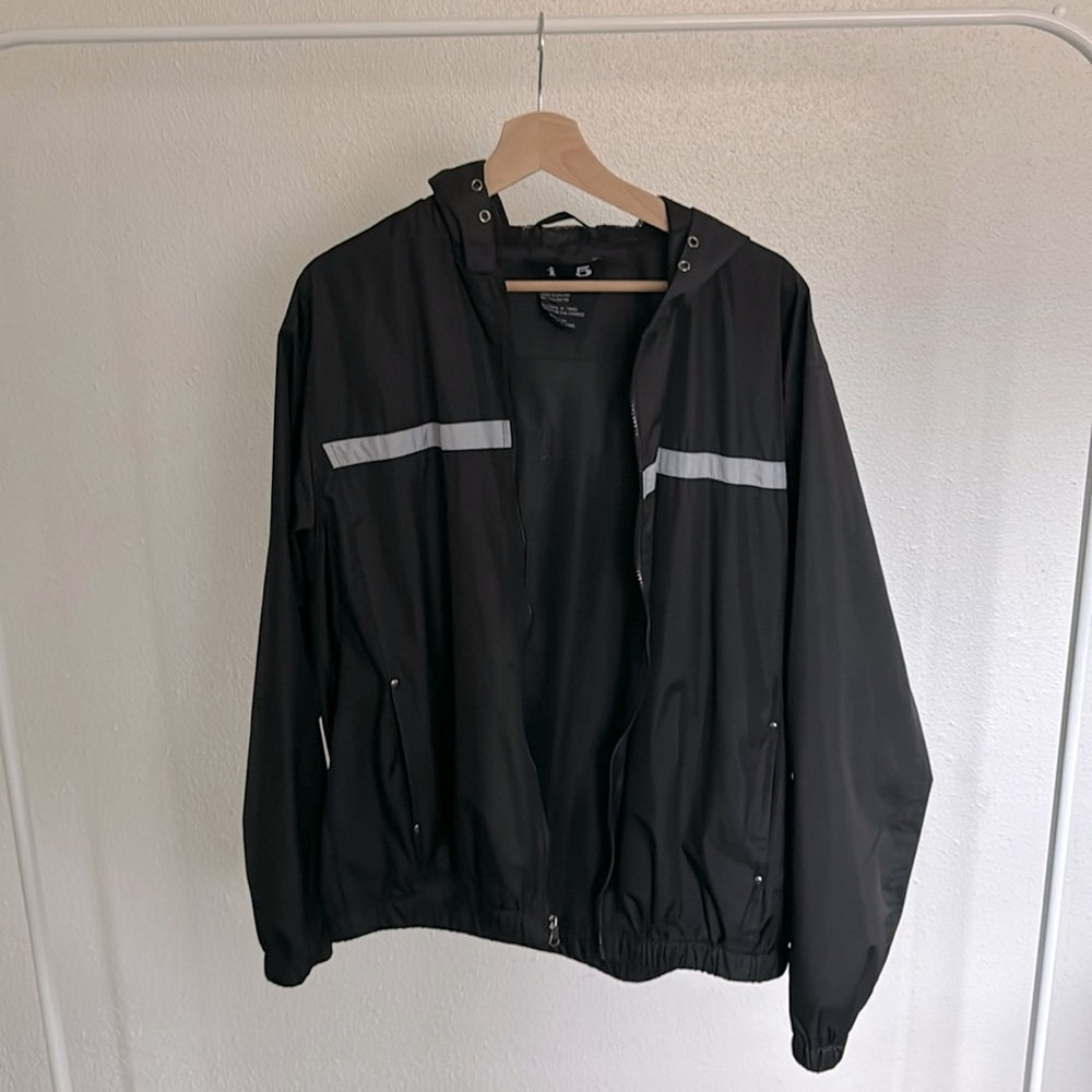 Black Reflective Windbreaker Light Jacket